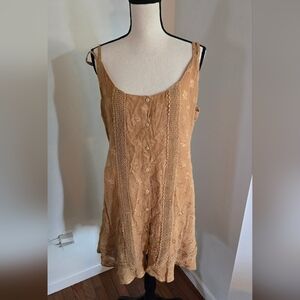 Orange Gold Boho Festival Hippie Sleeveless Dress